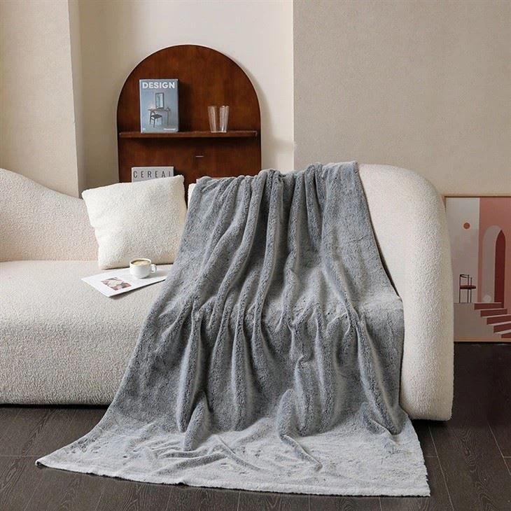 Faux Fur Rabbit Fleece Discharge Print