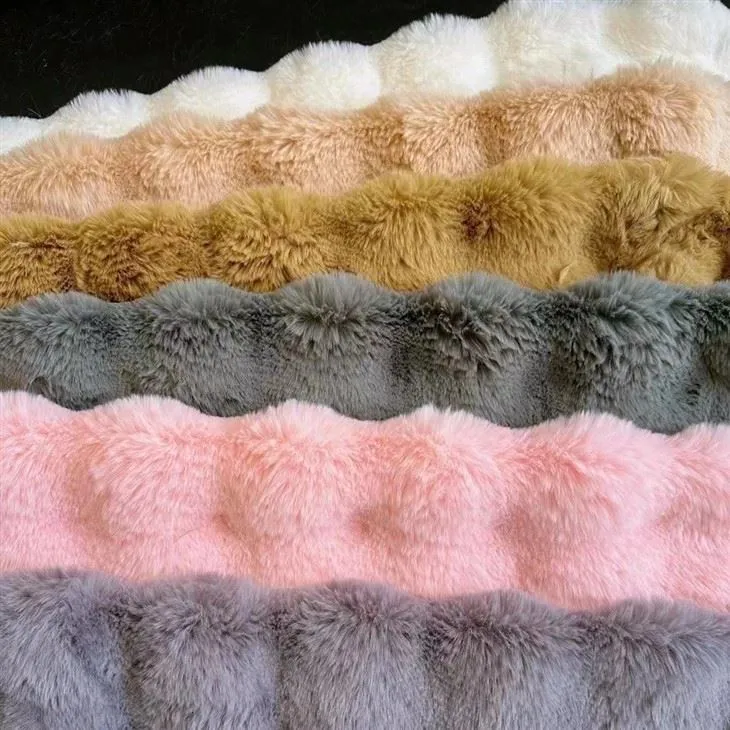 Large Rabbit Hair Bubble Fleece